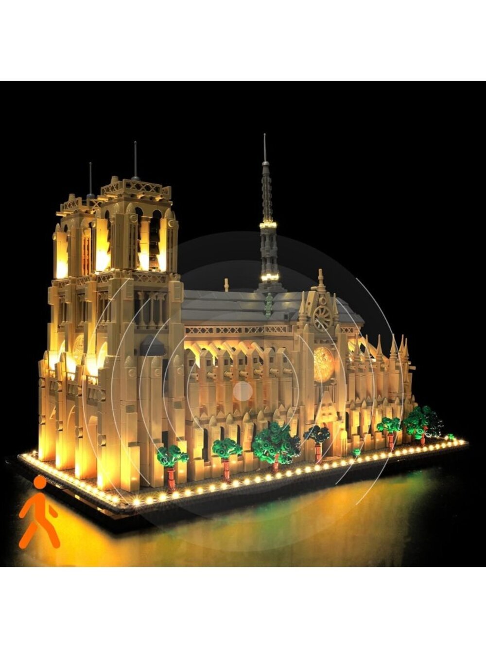Warm Glow LED Light Kit for Lego Notre-Dame de Paris - Sensor Version, Lights